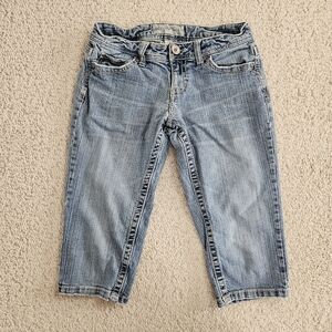 Vintage Y2k Aeropostale Denim Capri Low Rise 00s Juniors 1/2